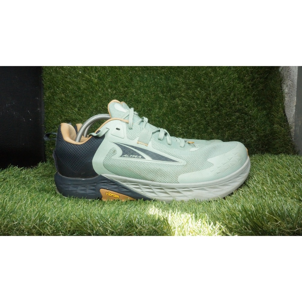 Altra Timp 5 Mens Trail Running Shoes Green Navy Vibram Sole Sneakers sz 13